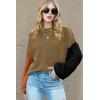 imageDokotoo Womens Sweaters Colorblock Crewneck Cotton Long Sleeve Fall Winter Knit Pullover Jumper TopsJungle Green