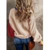 imageDokotoo Womens Sweaters Colorblock Crewneck Cotton Long Sleeve Fall Winter Knit Pullover Jumper TopsNavy Blue