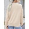 imageDokotoo Womens Sweaters Colorblock Crewneck Cotton Long Sleeve Fall Winter Knit Pullover Jumper TopsZ Apricot 1