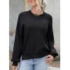 imageDokotoo Womens Sweaters Colorblock Crewneck Cotton Long Sleeve Fall Winter Knit Pullover Jumper TopsZ Black 1