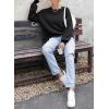 imageDokotoo Womens Sweaters Colorblock Crewneck Cotton Long Sleeve Fall Winter Knit Pullover Jumper TopsZ Black 1