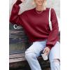 imageDokotoo Womens Sweaters Colorblock Crewneck Cotton Long Sleeve Fall Winter Knit Pullover Jumper TopsZ Burgundy 1