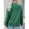 imageDokotoo Womens Sweaters Colorblock Crewneck Cotton Long Sleeve Fall Winter Knit Pullover Jumper TopsZ Dark Green 1