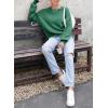 imageDokotoo Womens Sweaters Colorblock Crewneck Cotton Long Sleeve Fall Winter Knit Pullover Jumper TopsZ Dark Green 1