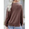 imageDokotoo Womens Sweaters Colorblock Crewneck Cotton Long Sleeve Fall Winter Knit Pullover Jumper TopsZ Dark Khaki 1