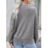 imageDokotoo Womens Sweaters Colorblock Crewneck Cotton Long Sleeve Fall Winter Knit Pullover Jumper TopsZ Gray 1