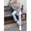 imageDokotoo Womens Sweaters Colorblock Crewneck Cotton Long Sleeve Fall Winter Knit Pullover Jumper TopsZ Gray 1