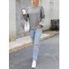 imageDokotoo Womens Sweaters Colorblock Crewneck Cotton Long Sleeve Fall Winter Knit Pullover Jumper TopsZ Gray 1