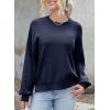 imageDokotoo Womens Sweaters Colorblock Crewneck Cotton Long Sleeve Fall Winter Knit Pullover Jumper TopsZ Navy Blue 1