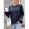 imageDokotoo Womens Sweaters Colorblock Crewneck Cotton Long Sleeve Fall Winter Knit Pullover Jumper TopsZ Navy Blue 1