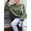 imageDokotoo Womens Sweaters Colorblock Crewneck Cotton Long Sleeve Fall Winter Knit Pullover Jumper TopsZ Vineyard Green 1
