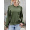 imageDokotoo Womens Sweaters Colorblock Crewneck Cotton Long Sleeve Fall Winter Knit Pullover Jumper TopsZ Vineyard Green 1