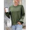 imageDokotoo Womens Sweaters Colorblock Crewneck Cotton Long Sleeve Fall Winter Knit Pullover Jumper TopsZ Vineyard Green 1