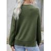 imageDokotoo Womens Sweaters Colorblock Crewneck Cotton Long Sleeve Fall Winter Knit Pullover Jumper TopsZ Vineyard Green 1