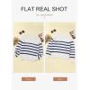 imageDokotoo Womens Sweaters Crewneck Long Sleeve Fashion Striped Knitted Color Block Pullover Sweater Jumper TopsBlue