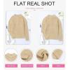 imageDokotoo Womens Sweaters Long Sleeve 14 Zip Pullover Polo V Neck Dressy Casual TopsA Apricot