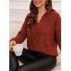imageDokotoo Womens Sweaters Long Sleeve 14 Zip Pullover Polo V Neck Dressy Casual TopsA1 Red
