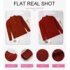 imageDokotoo Womens Sweaters Long Sleeve 14 Zip Pullover Polo V Neck Dressy Casual TopsA1 Red