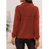 imageDokotoo Womens Sweaters Long Sleeve 14 Zip Pullover Polo V Neck Dressy Casual TopsA1 Red