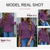 imageDokotoo Womens Sweaters Long Sleeve 14 Zip Pullover Polo V Neck Dressy Casual TopsA3 Purple