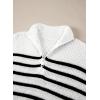 imageDokotoo Womens Sweaters Long Sleeve 14 Zip Pullover Polo V Neck Dressy Casual TopsAwhiteblack