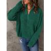 imageDokotoo Womens Sweaters Long Sleeve 14 Zip Pullover Polo V Neck Dressy Casual TopsB Green
