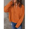 imageDokotoo Womens Sweaters Long Sleeve 14 Zip Pullover Polo V Neck Dressy Casual TopsB Orange