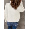imageDokotoo Womens Sweaters Long Sleeve 14 Zip Pullover Polo V Neck Dressy Casual TopsB White