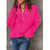 imageDokotoo Womens Sweaters Long Sleeve 14 Zip Pullover Polo V Neck Dressy Casual TopsB1 Rose
