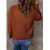 imageDokotoo Womens Sweaters Long Sleeve 14 Zip Pullover Polo V Neck Dressy Casual TopsB2 Brown
