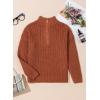 imageDokotoo Womens Sweaters Long Sleeve 14 Zip Pullover Polo V Neck Dressy Casual TopsB2 Brown