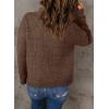 imageDokotoo Womens Sweaters Long Sleeve 14 Zip Pullover Polo V Neck Dressy Casual TopsB3 Brown