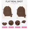 imageDokotoo Womens Sweaters Long Sleeve 14 Zip Pullover Polo V Neck Dressy Casual TopsB3 Brown