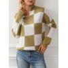 imageDokotoo Womens Sweaters Long Sleeve 14 Zip Pullover Polo V Neck Dressy Casual TopsBwhitebrown