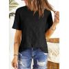 imageDokotoo Womens Tops Casual Scoop Neck Short Sleeve Eyelet Embroidered Hollow Out Blouses ShirtsBlack