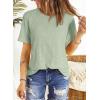 imageDokotoo Womens Tops Casual Scoop Neck Short Sleeve Eyelet Embroidered Hollow Out Blouses ShirtsClearly Aqua