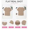 imageDokotoo Womens Tops Casual Scoop Neck Short Sleeve Eyelet Embroidered Hollow Out Blouses ShirtsPale Khaki