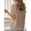 imageDokotoo Womens Tops Casual Scoop Neck Short Sleeve Eyelet Embroidered Hollow Out Blouses ShirtsPale Khaki