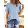 imageDokotoo Womens Tops Casual Scoop Neck Short Sleeve Eyelet Embroidered Hollow Out Blouses ShirtsSky Blue