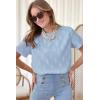 imageDokotoo Womens Tops Casual Scoop Neck Short Sleeve Eyelet Embroidered Hollow Out Blouses ShirtsSky Blue