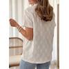 imageDokotoo Womens Tops Casual Scoop Neck Short Sleeve Eyelet Embroidered Hollow Out Blouses ShirtsWhite