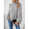 imageDokotoo Womens Turtle Neck Sweater Fashion 2025 Loose Casual Cozy Chunky Pullover TopsA Gray