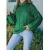 imageDokotoo Womens Turtle Neck Sweater Fashion 2025 Loose Casual Cozy Chunky Pullover TopsA Green