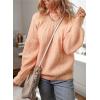 imageDokotoo Womens Turtleneck Oversized Sweaters Long Sleeve Pullover Knit Mock Neck TopsA Apricot Pink