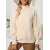 imageDokotoo Womens Turtleneck Oversized Sweaters Long Sleeve Pullover Knit Mock Neck TopsA Beige