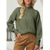 imageDokotoo Womens Turtleneck Oversized Sweaters Long Sleeve Pullover Knit Mock Neck TopsA Jungle Green