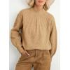 imageDokotoo Womens Turtleneck Oversized Sweaters Long Sleeve Pullover Knit Mock Neck TopsA Light French Beige