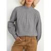 imageDokotoo Womens Turtleneck Oversized Sweaters Long Sleeve Pullover Knit Mock Neck TopsA Medium Grey