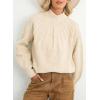 imageDokotoo Womens Turtleneck Oversized Sweaters Long Sleeve Pullover Knit Mock Neck TopsBeige