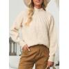 imageDokotoo Womens Turtleneck Oversized Sweaters Long Sleeve Pullover Knit Mock Neck TopsBeige